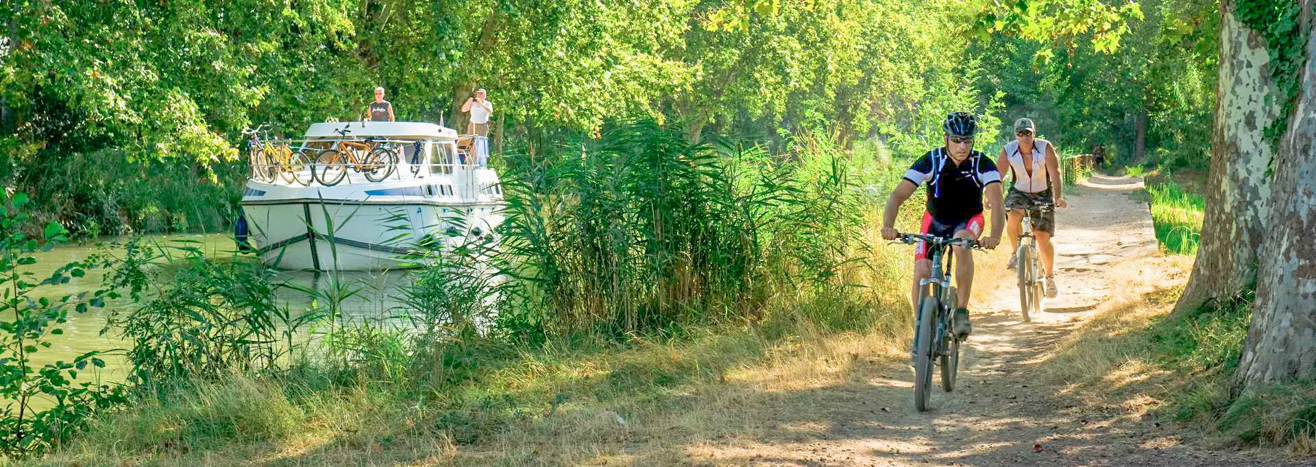 Cyclists on the canal path